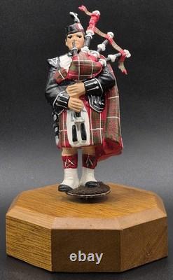 REUGE Swiss Musical Movement Bagpipe Player Revolving Music Box Amazing Grace