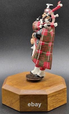 REUGE Swiss Musical Movement Bagpipe Player Revolving Music Box Amazing Grace