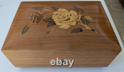 REUGE Swiss Musical Movement CH 3/50 Musik HUG Box Rose floral 3 song Mozart