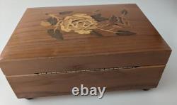 REUGE Swiss Musical Movement CH 3/50 Musik HUG Box Rose floral 3 song Mozart