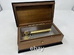 REUGE VINTAGE SWISS 72 NOTE-3 SONG MUSIC BOX With INLAID ROSES-RARE SONG COMBO