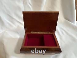 REUGE Vtg Floral Wood Jewelry Music Box Swiss Musical Movement Vintage