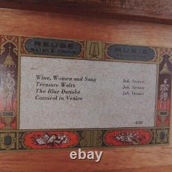 REUGE music box 50 valve Antique Swiss 4 songs Operation confirmed Used F/S