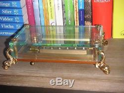 Rar Vintage Reuge Cylinder Music Box 72 Key Note Nice Crystal Clear Glass Case