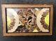 Rare Antique Reuge Butterfly Wings Mosaic Wood Music Box Mirror Jewelry Trinket