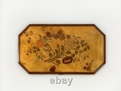 Rare Italian Sorrento Wood Swiss Reuge Music Box w Key- Plays Nadia Theme