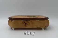 Rare Italian Sorrento Wood Swiss Reuge Music Box w Key- Plays Nadia Theme