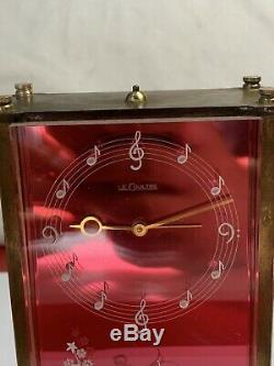 Rare Jaeger Lecoultre 8 Day Musical Alarm Clock Reuge Music Box Lucite Bird