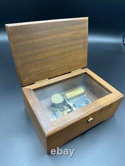 Rare Old Reuge Music Box Sainte Croix Switzerland Cylinder Cartel Hardwood Box