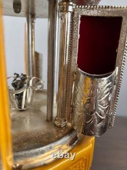 Rare Pagoda Reuge Porcelain Musical Lipstick Cigarette Carousel Music Box