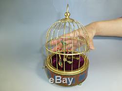 Rare Pre Reuge Singing Bird Box Cage (3 Birds) Clockwork Automaton (watch Video)