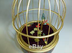 Rare Pre Reuge Singing Bird Box Cage (3 Birds) Clockwork Automaton (watch Video)