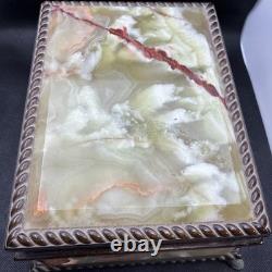 Rare REUGE ONYX MUSIC BOX DOLPHIN FEET WORKING 2 Songs Love Story & Rain Drops