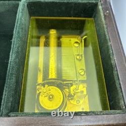 Rare REUGE ONYX MUSIC BOX DOLPHIN FEET WORKING 2 Songs Love Story & Rain Drops