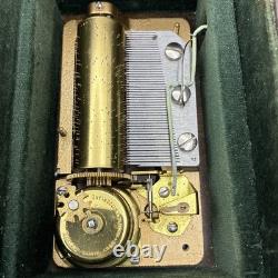 Rare REUGE ONYX MUSIC BOX DOLPHIN FEET WORKING 2 Songs Love Story & Rain Drops