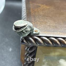 Rare REUGE ONYX MUSIC BOX DOLPHIN FEET WORKING 2 Songs Love Story & Rain Drops