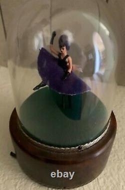 Rare REUGE St. Croix, Switzerland Animated CanCan Dancer MUSIC BOX Glass Dome