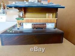 Rare Reuge 3/72 Deluxe Swiss Chalet Music Box, 1-Owner, Original Box, See video