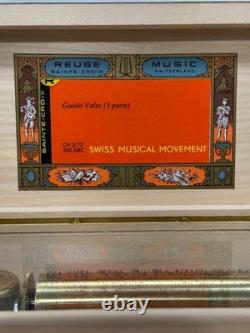 Rare Reuge 3/72 Music Box Sorrento Inlaid Burl Wood Guido Valse 3 Parts 72 Notes