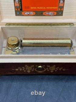 Rare Reuge 3/72 Music Box Sorrento Inlaid Burl Wood Guido Valse 3 Parts 72 Notes