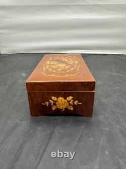 Rare Reuge 3/72 Music Box Sorrento Inlaid Burl Wood Guido Valse 3 Parts 72 Notes