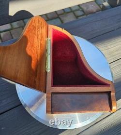 Rare Reuge Music Box Grand Piano Swiss Made Musical Wood Inlay Vtg