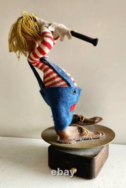 Rare Reuge Music Box Rotating Clown Hand Made Swiss