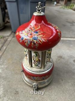 Rare Reuge Porcelain Musical Carousel Cigarette Dispenser