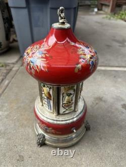Rare Reuge Porcelain Musical Carousel Cigarette Dispenser