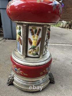 Rare Reuge Porcelain Musical Carousel Cigarette Dispenser