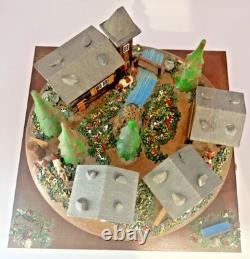 Rare Reuge Vintage Swiss Chalet Village Rotating Scene Musical Movement