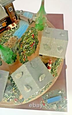 Rare Reuge Vintage Swiss Chalet Village Rotating Scene Musical Movement