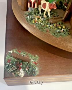 Rare Reuge Vintage Swiss Chalet Village Rotating Scene Musical Movement
