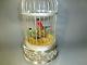 Rare Silver Plated Vintage Swiss Reuge Double Birds Singing Bird Cage Music Box