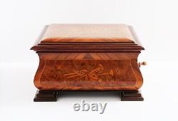 Rare Thorens AD-41 Large Music Box Sorrento Wood Inlay Pre Reuge 11 Disc