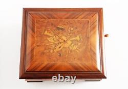 Rare Thorens AD-41 Large Music Box Sorrento Wood Inlay Pre Reuge 11 Disc