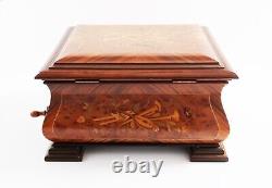 Rare Thorens AD-41 Large Music Box Sorrento Wood Inlay Pre Reuge 11 Disc