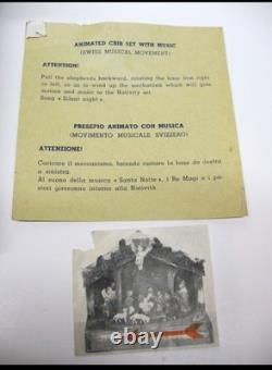 Rare VTG Italian Reuge Animated Nativity Music Box Swiss Movement Silent Night