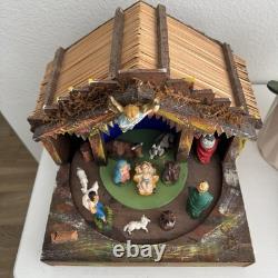 Rare VTG Italian Reuge Animated Nativity Music Box Swiss Movement Silent Night