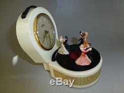 Rare Vintage Dancer Musical Alarm Clock With Reuge Dancing Ballerina Music Box