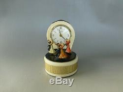 Rare Vintage Dancers Musical Alarm Clock With Reuge Music Box (Watch The Video)