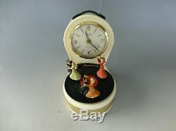 Rare Vintage Dancers Musical Alarm Clock With Reuge Music Box (Watch The Video)