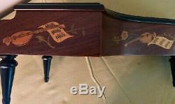 Rare Vintage Inlay Italian Reuge Music Box, Chopin's Polonaise, 72 Note Movement