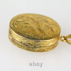 Rare Vintage Italian Vermeil Sterling Silver Reuge Music Box Locket Pendant