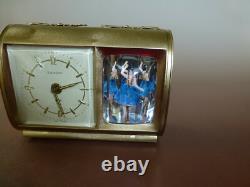 Rare Vintage Reuge Dancing Ballerina Music Box Saxony Mechanical Alarm Clock