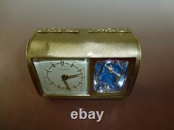Rare Vintage Reuge Dancing Ballerina Music Box Saxony Mechanical Alarm Clock