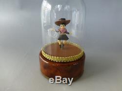 Rare Vintage Reuge Dancing Cowboy Ballerina Music Box Automaton (watch Video)