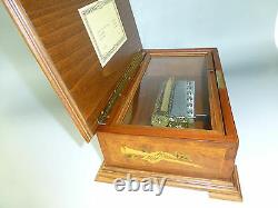 Rare Vintage Reuge Music Box 72 / 3 Beethoven Edition Burled Walnut Wooden Case