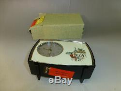 Rare Vintage Reuge Music Box Musical Mechanical Wind Up Alarm Clock New In Box