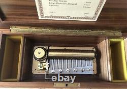 Rare Vintage Reuge Wooden Beveled Music Box 72 Note, 3 Song